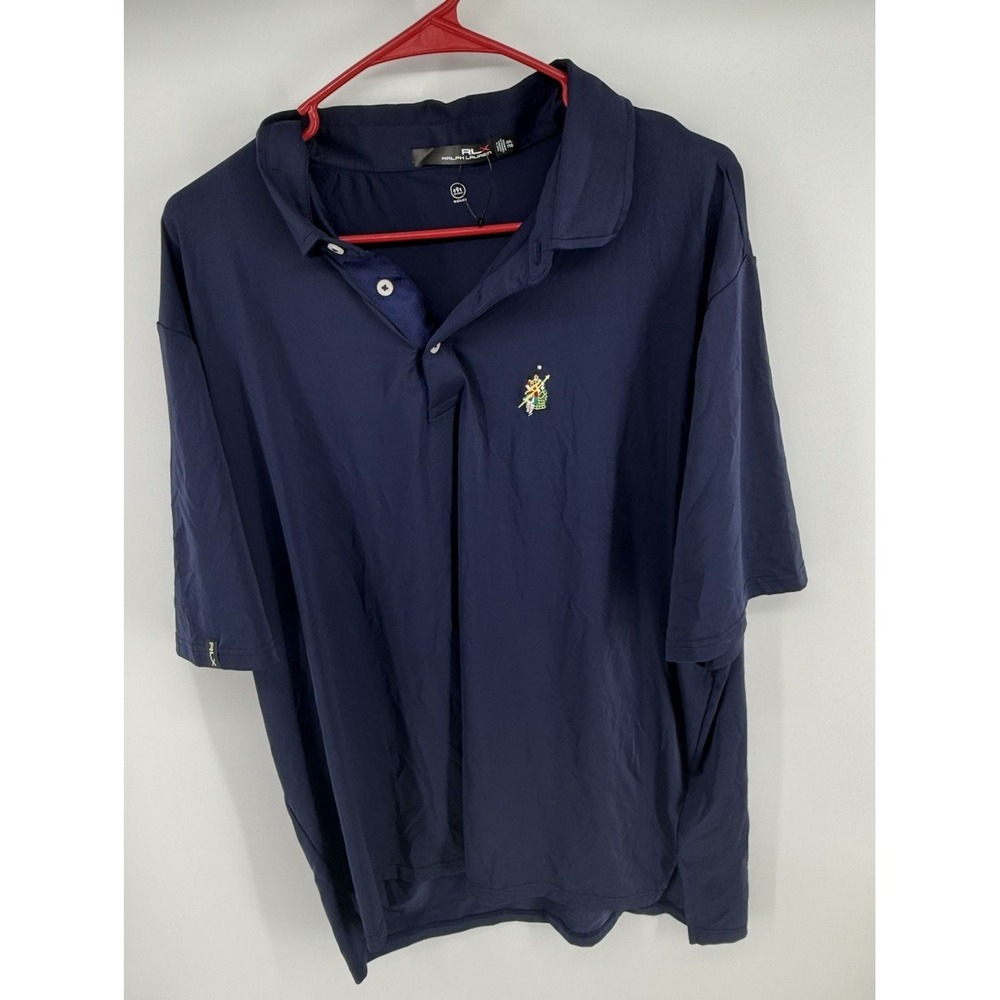 RLX Ralph Lauren Men's XXL Navy Performance Golf Polo Shirt Embroidered Logo
